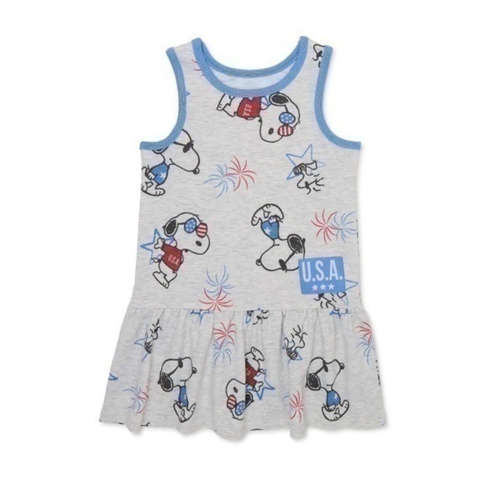 NWT. PEANUTS Girls’ Snoopy and Woodstock USA Dress